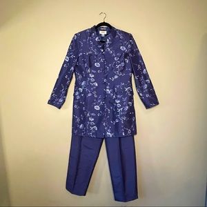 TALBOTS BLUE SILK PAISLEY SUIT